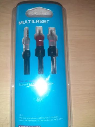 Cabo Áudio Estério P2/RCA 1,80m Multilaser Mod. WI287