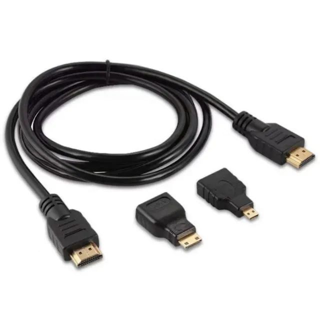 Kit Cabo Hdmi 3 Em 1 Hdmi Mini Hdmi Micro 1.5m Full 1080p 