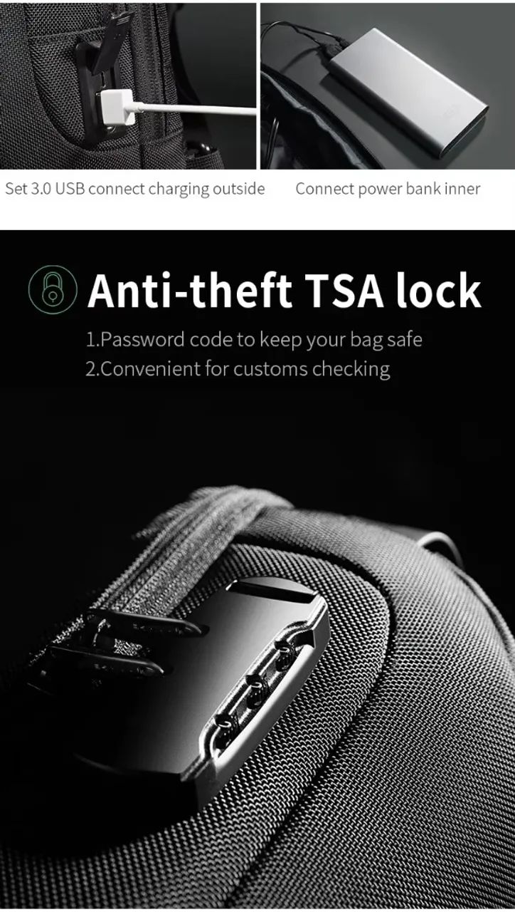 Bolsa Transversal Bange Future Aesthetics Porta USB e Trava TSA - Foto 4