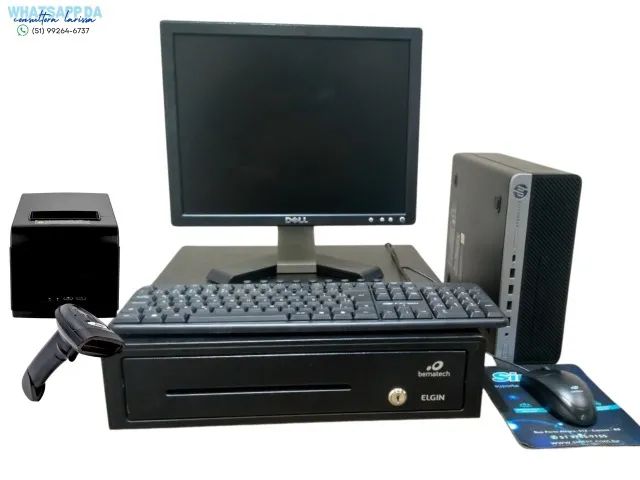 Kit pdv frente de caixa monitor Dell gaveta de dinheiro com garantia