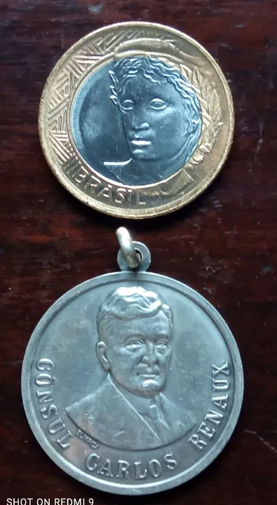 Medalha de prata Empresa Carlos Renaux / com pingente