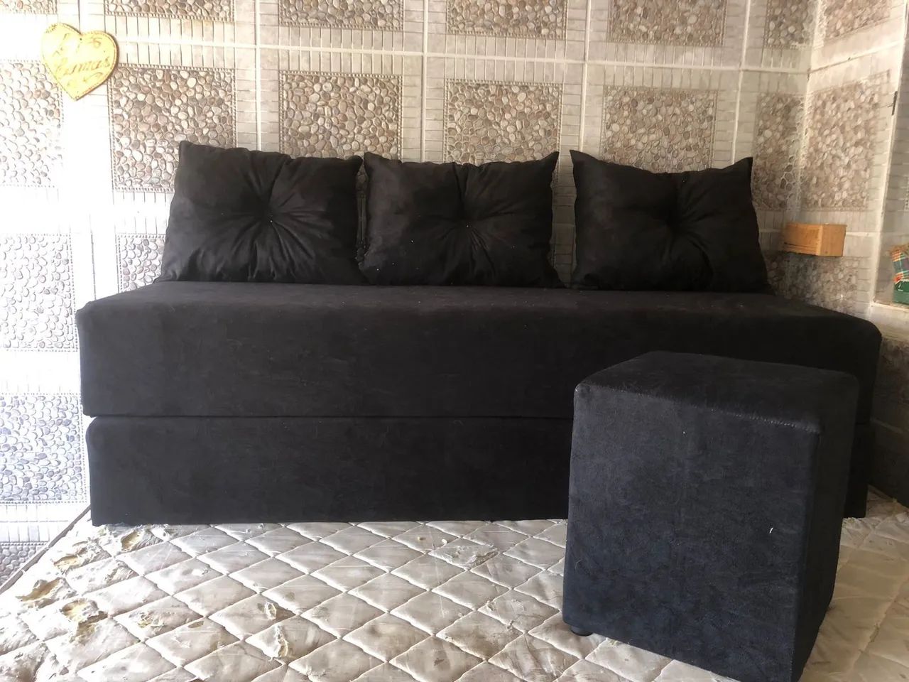 Sofá cama com Puff de fábrica 446558829061744640