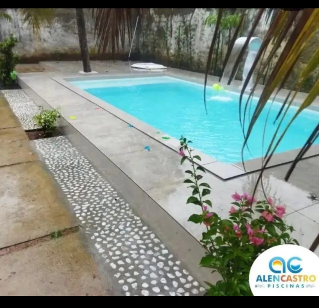 Piscina de fibra 8 metros com led iluminação