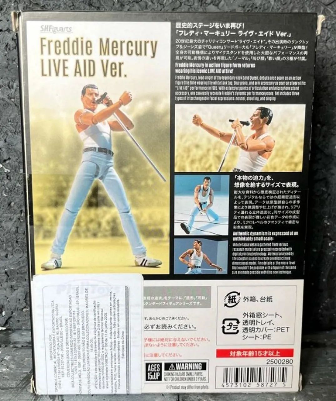 Boneco Freddie Mercury - Live Aid Version - Shfiguarts Bandai