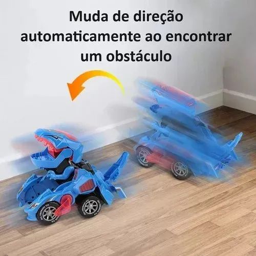 Carrinho Dinossauro Robô Transformável com Luz e Som - Foto 4
