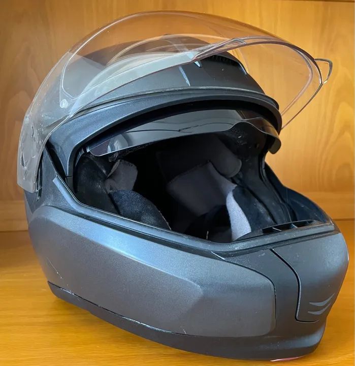 capacete bmw system 6 , escamoteável com intercomunicador, viseira dupla fumê, preto - Foto 2