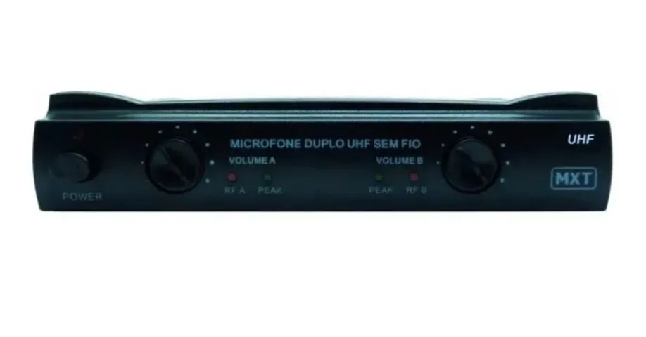Microfone MXT UHF-302 Sem Fio Profissional Duplo Com Case - Foto 4