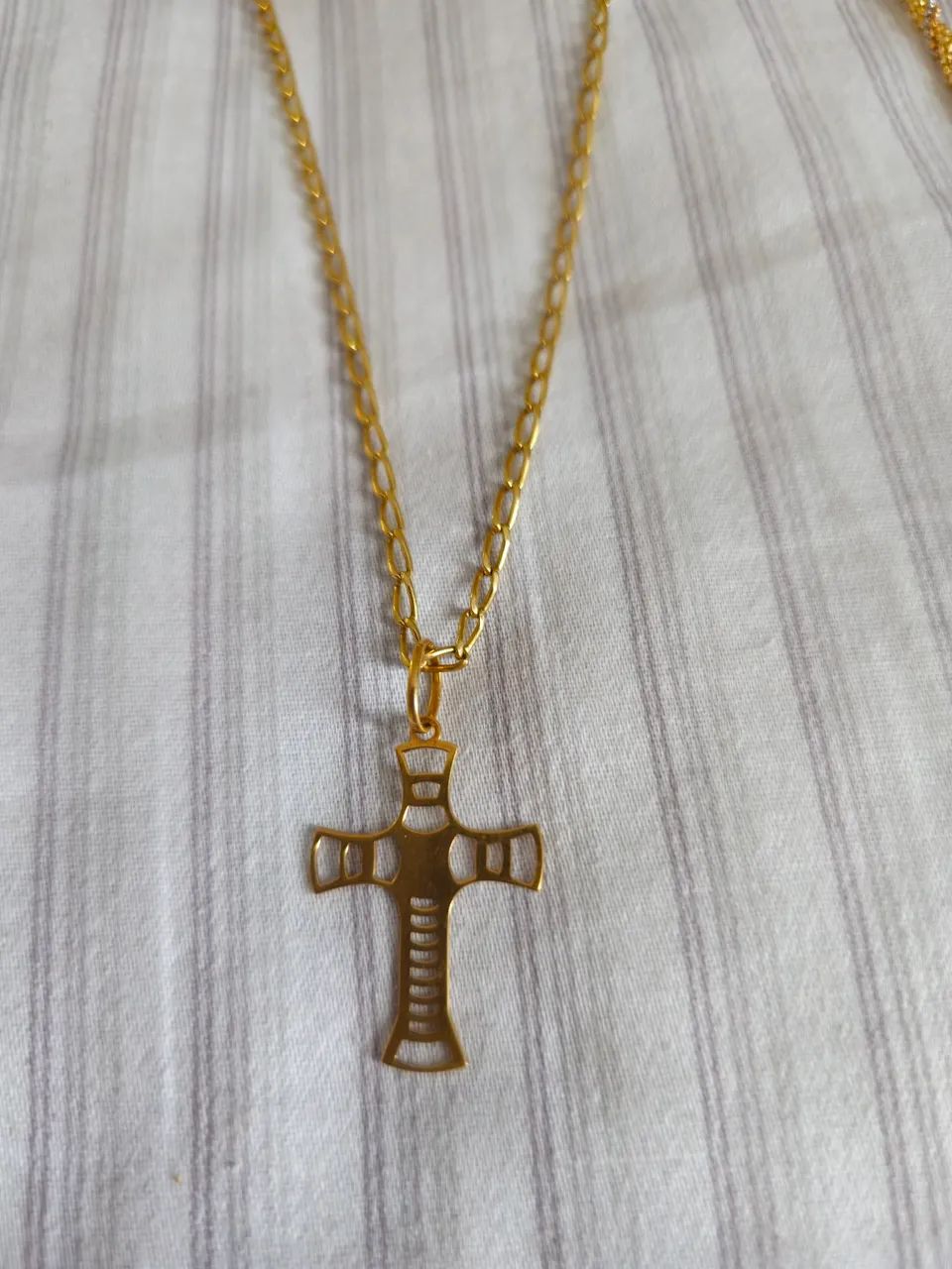 Cordão Ouro18k com pingente Crucifixo.  - Foto 2