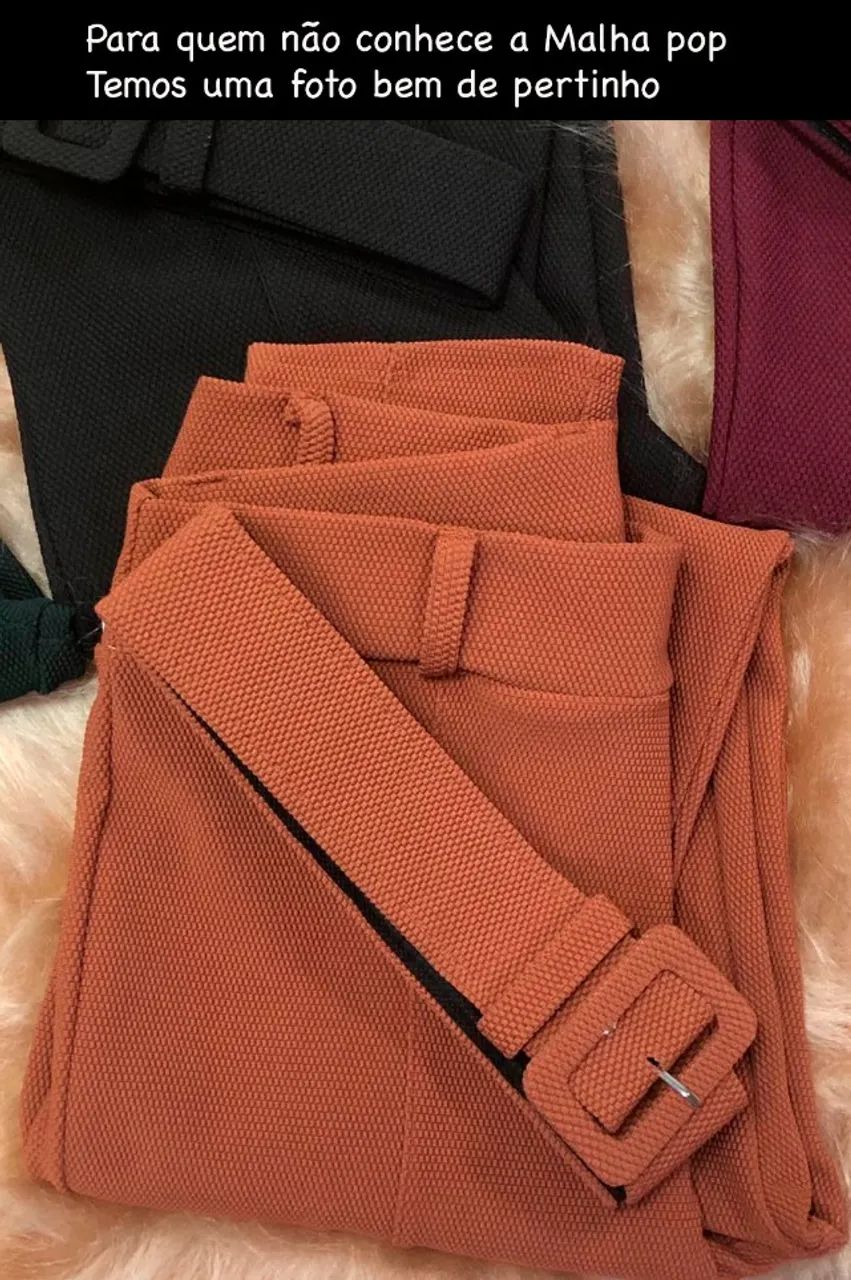 Calça branca COM CINTO  malha pop NOVA - Foto 5