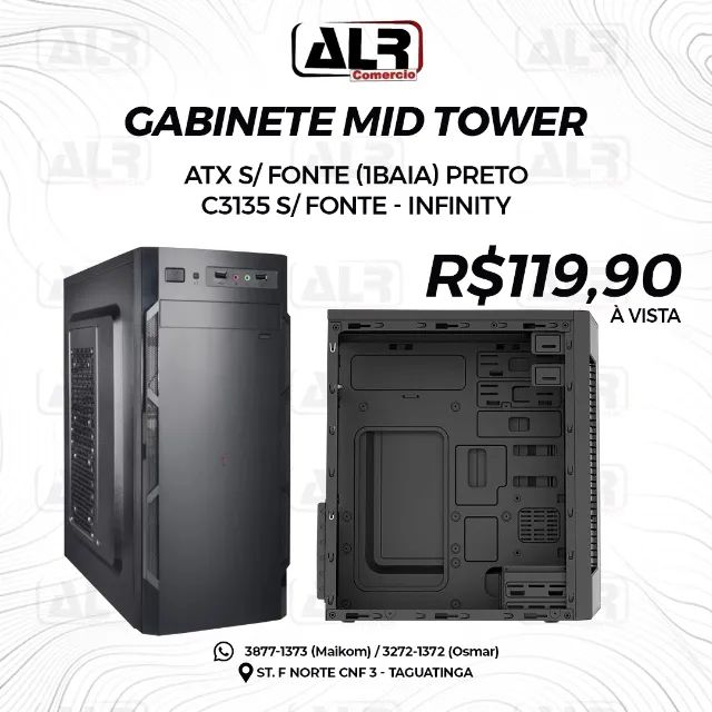 GABINETE FULL ATX MID TOWER SEM FONTE C3135 INFINITY