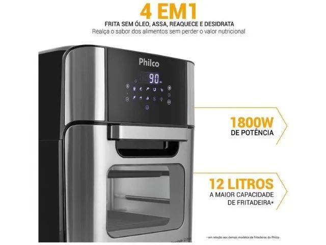 Air Fryer Philco Oven PFR2200P Preto 3,5L com Forno e Timer( produto novo/ lacrado) - Foto 4