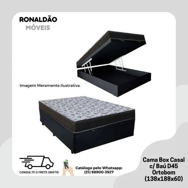 Cama Box Casal c/ Baú D45 Ortobom - Entrega Rápida! 