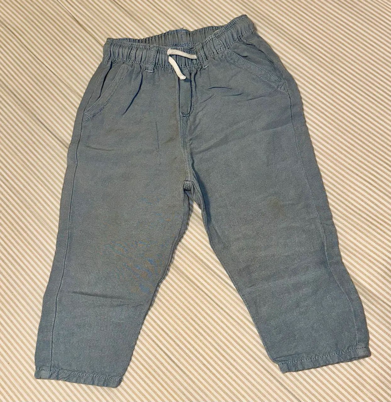 Calça infantil azul de linho  - Foto 2