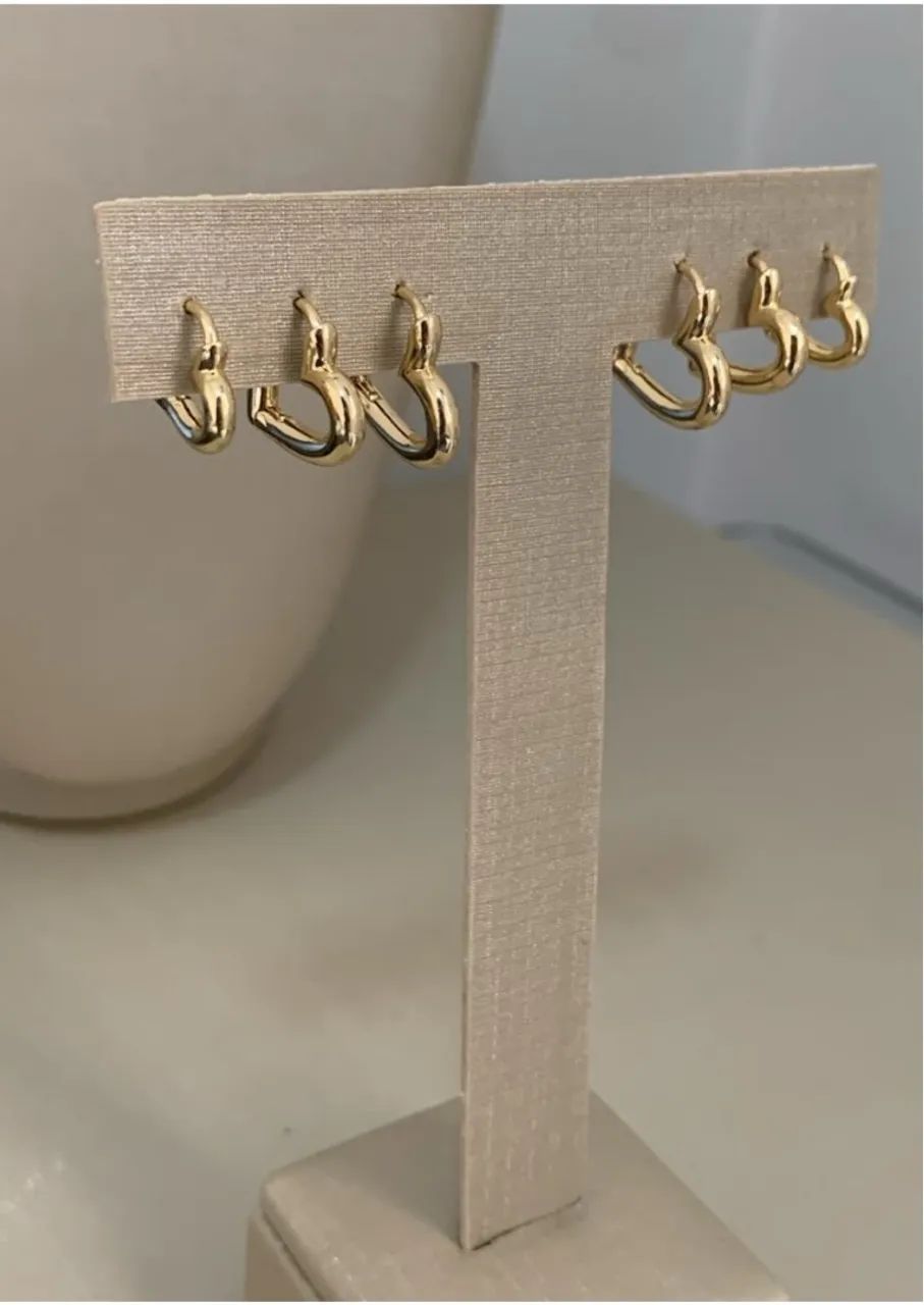 Argolinhas trio folheados  - Foto 5