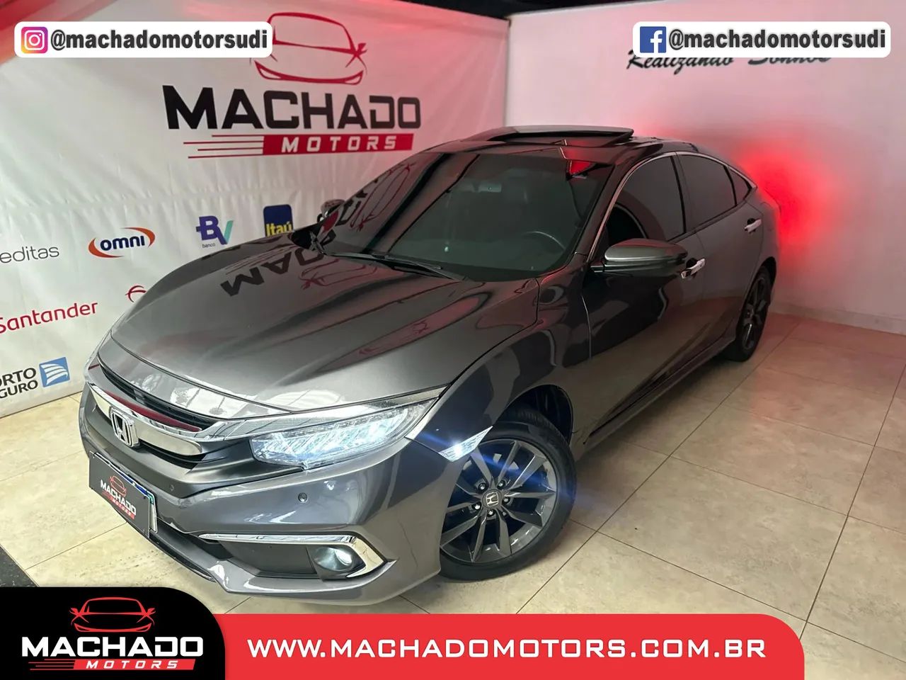 HONDA CIVIC 1.5 16V TURBO GASOLINA TOURING 4P CVT CINZA 2019 - Foto 3