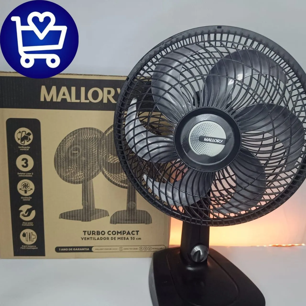 Ventilador de Mesa Turbo Compacto Mallory