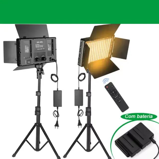 Painel Led Nagnahz U800+Controle+baterias e carregador+conector+fonte, a caixa 