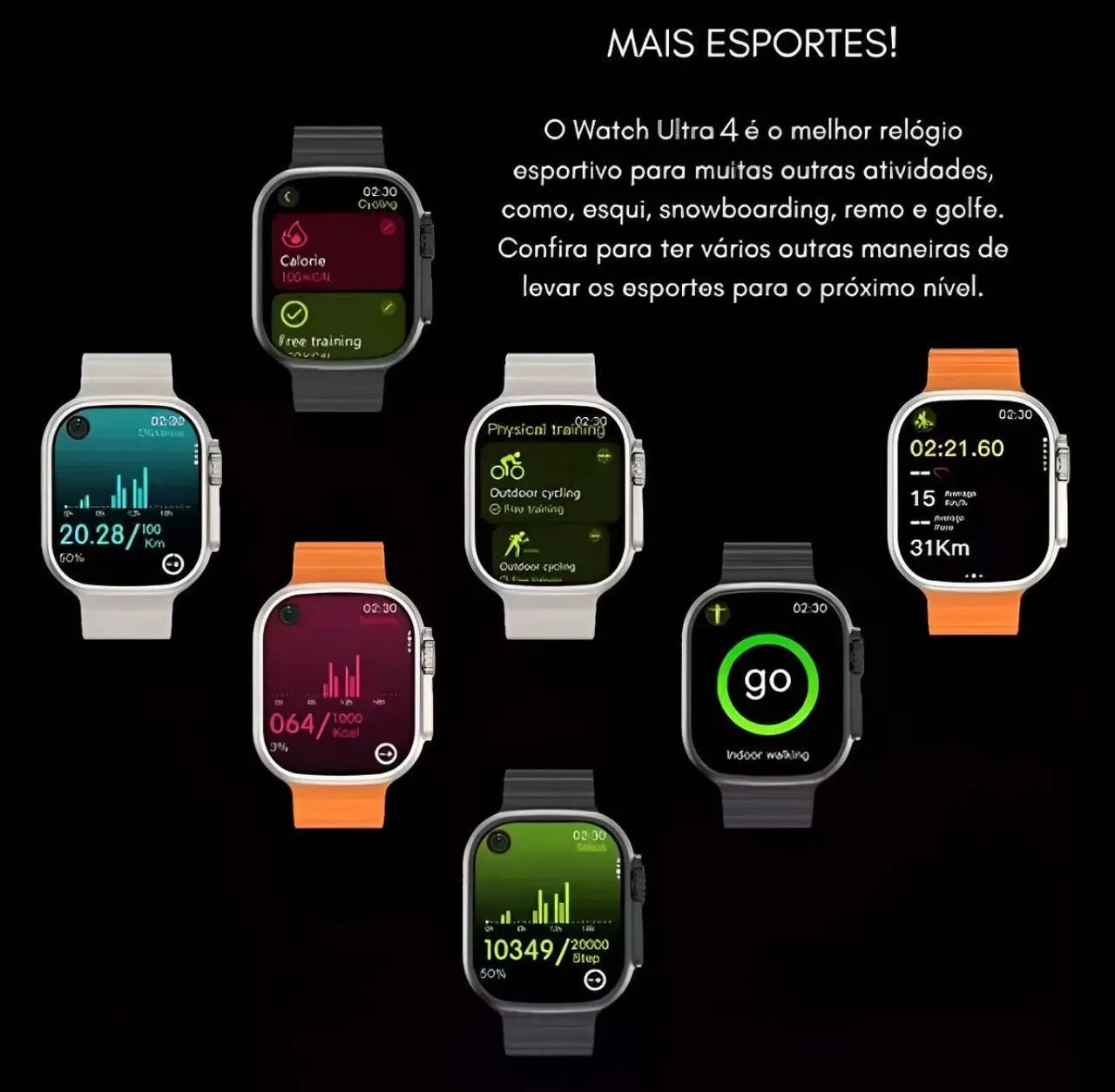 SMARTWATCH ULTRA mini kit com 7 pulseira Premium  - Foto 3