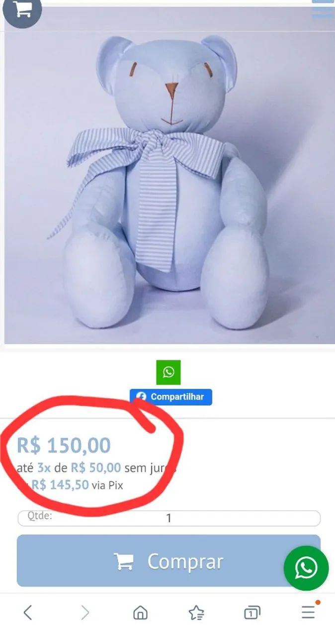 Urso de pano para quarto de bebê - Foto 5