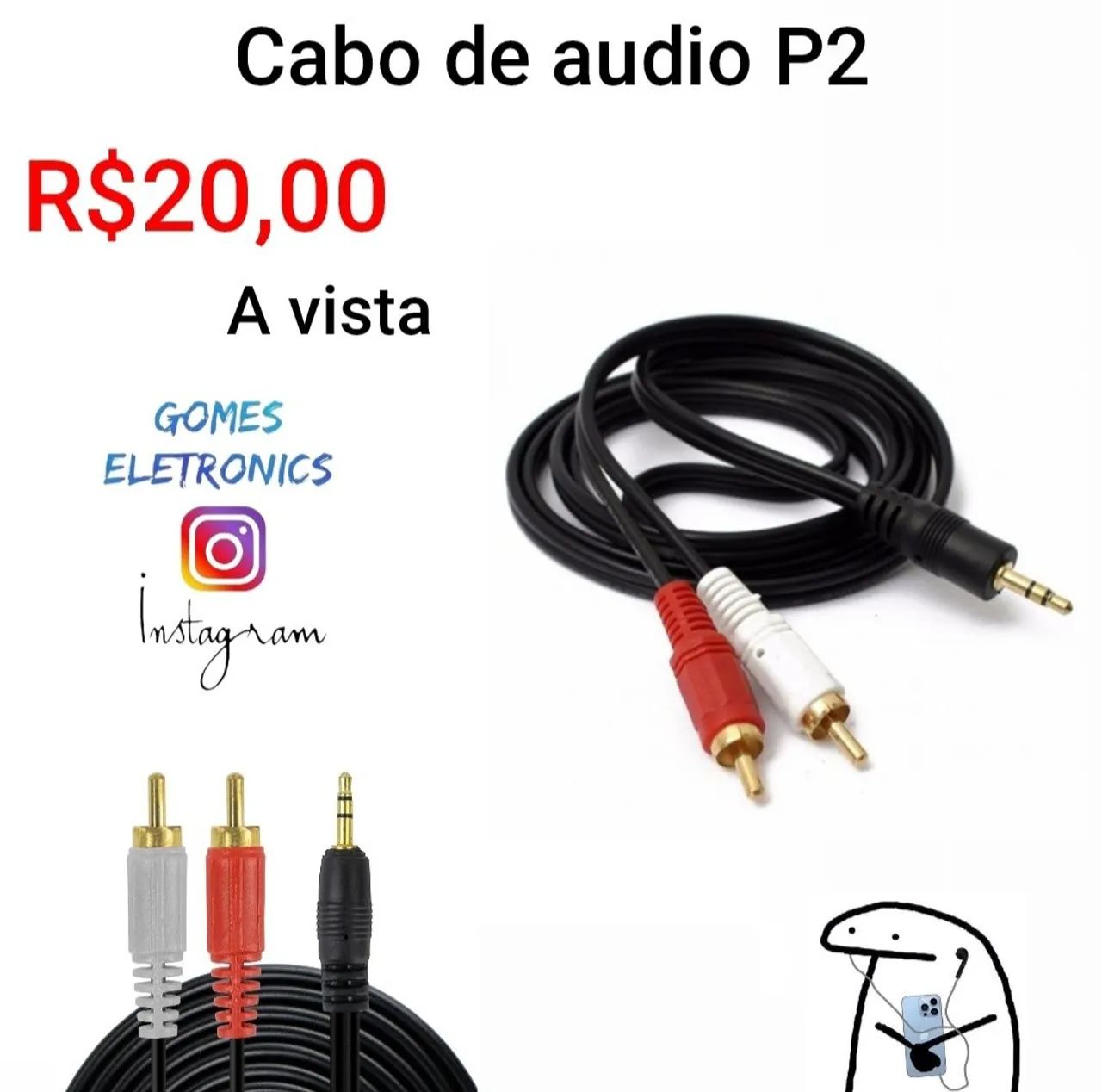 RCA to 3.5mm Audio Cable - Mobile Phone Cable - Mobile Phone Cable