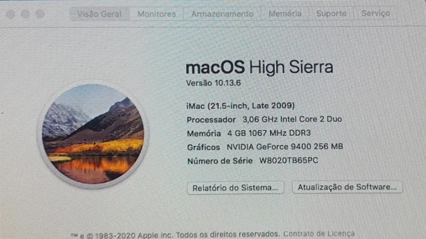 Mac Apple (2009) - Core 2 Duo 3.6GHz | 4GB RAM | macOS High Sierra - Perfeita Condição - Foto 2