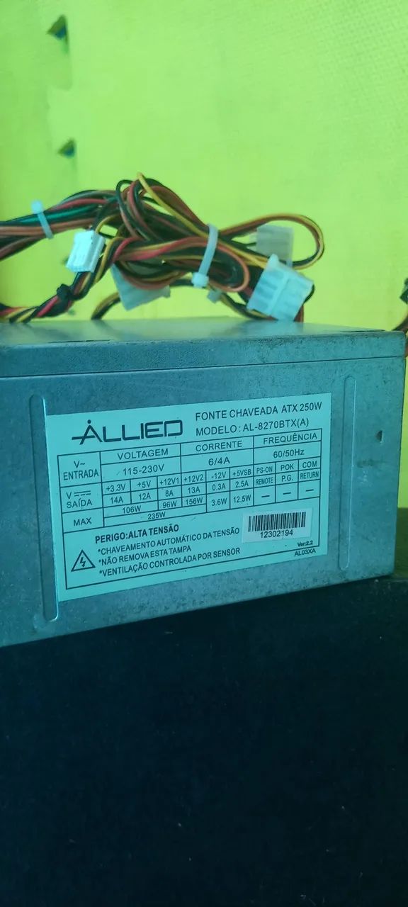 Fonte de Alimentação Allied ATX 250W - Foto 2