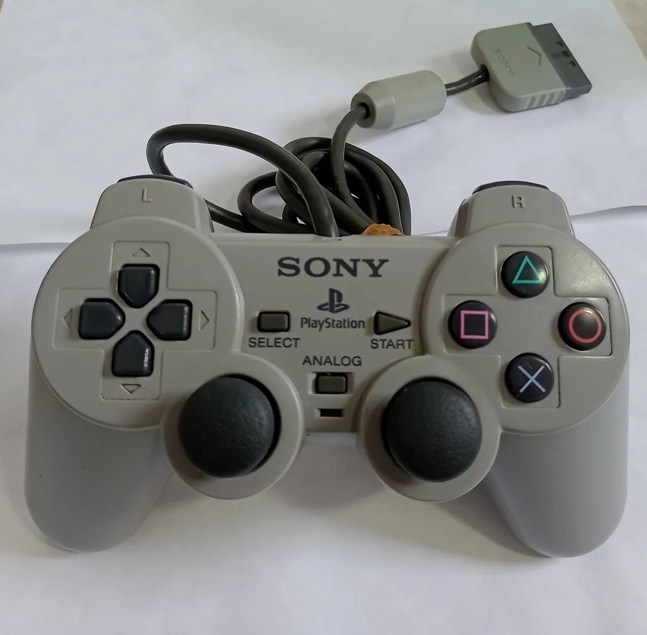 Controle Ps1 Original Clássico Cinza Dualshok 