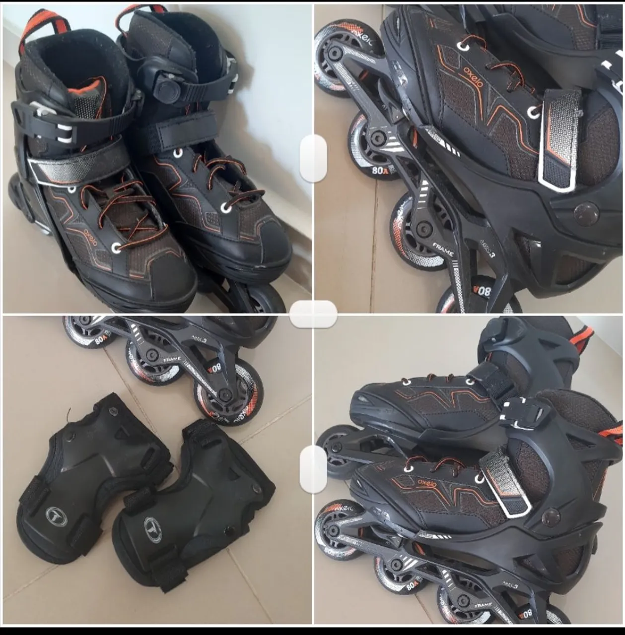 Patins Oxelo Decathlon + Luva de proteção -Tamanho 36 - Usado