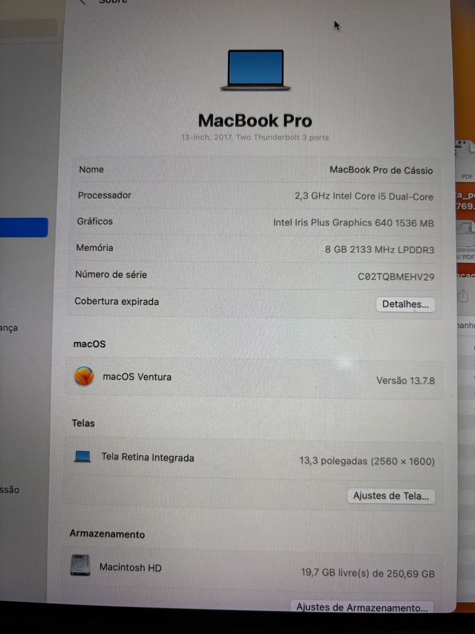 Macbook Pro 13.3  8gb De Ram 256gb Ssd Apple Core I5 - Foto 5