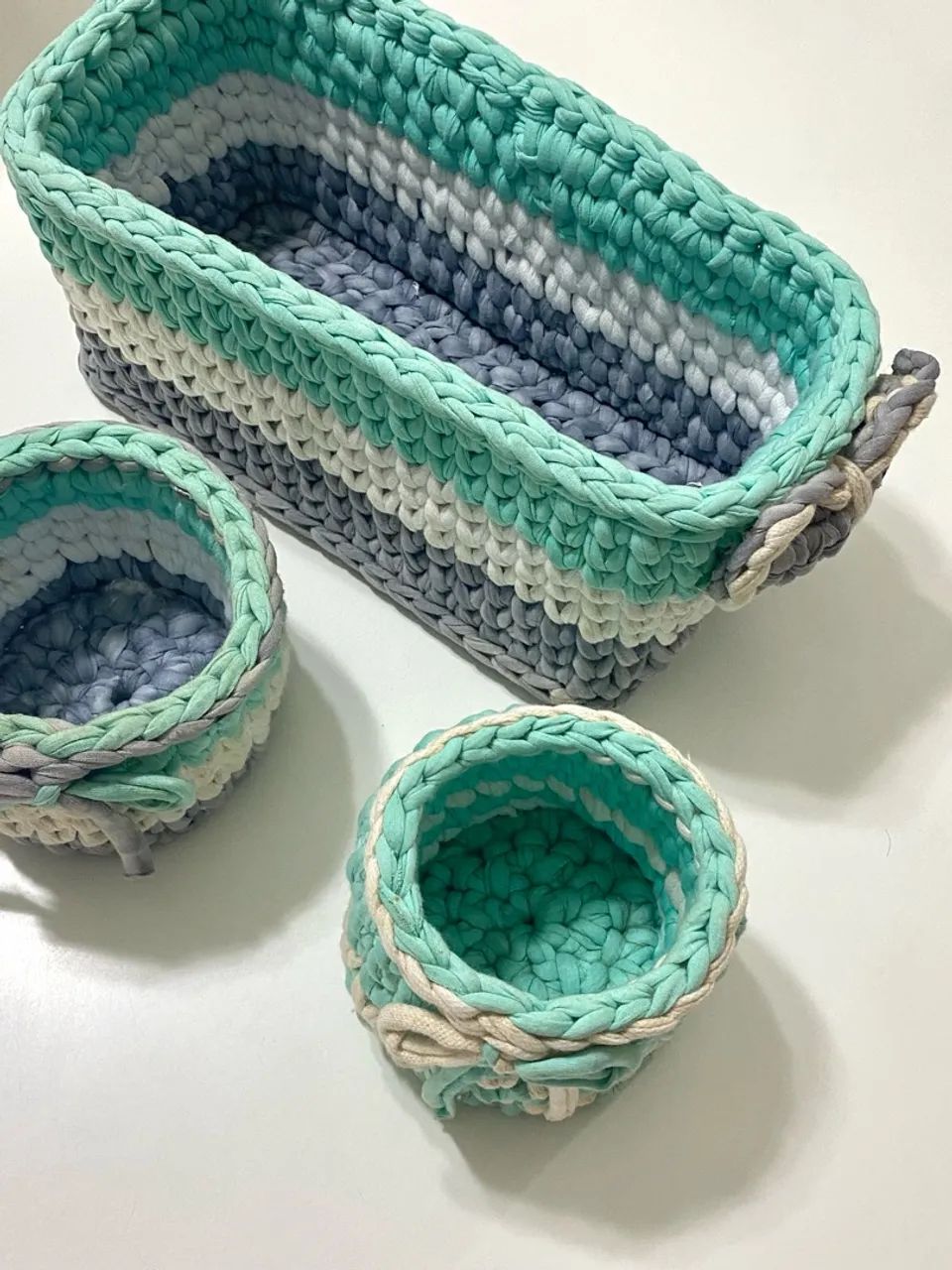 Kit Higiene pra Bebê 3 peças de crochê  - Foto 2