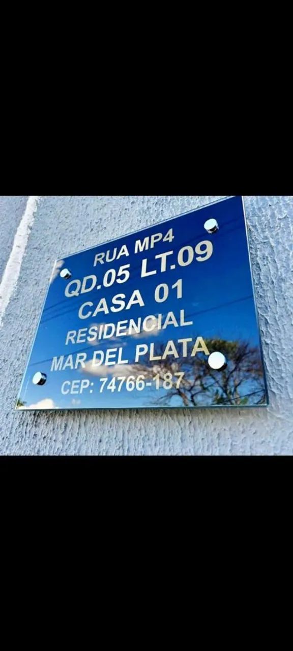 Placa de endereço vidro