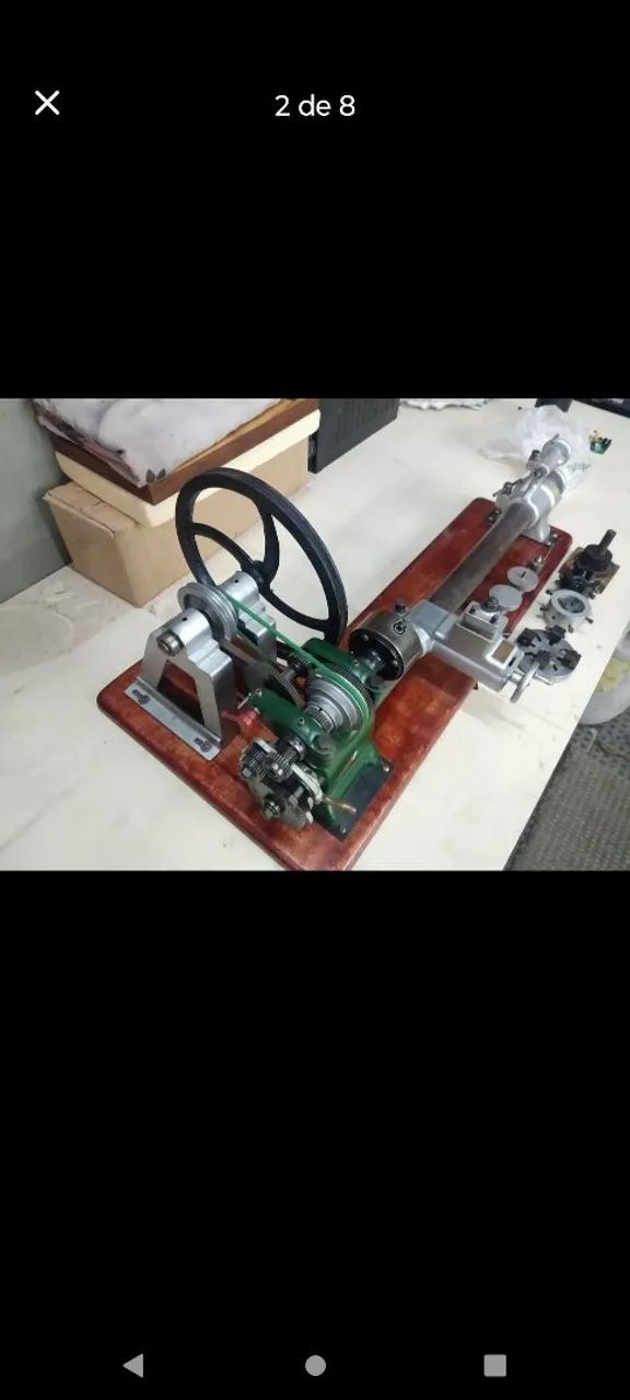 Torno de Bancada Antigo funcionando de 1920 - Foto 2