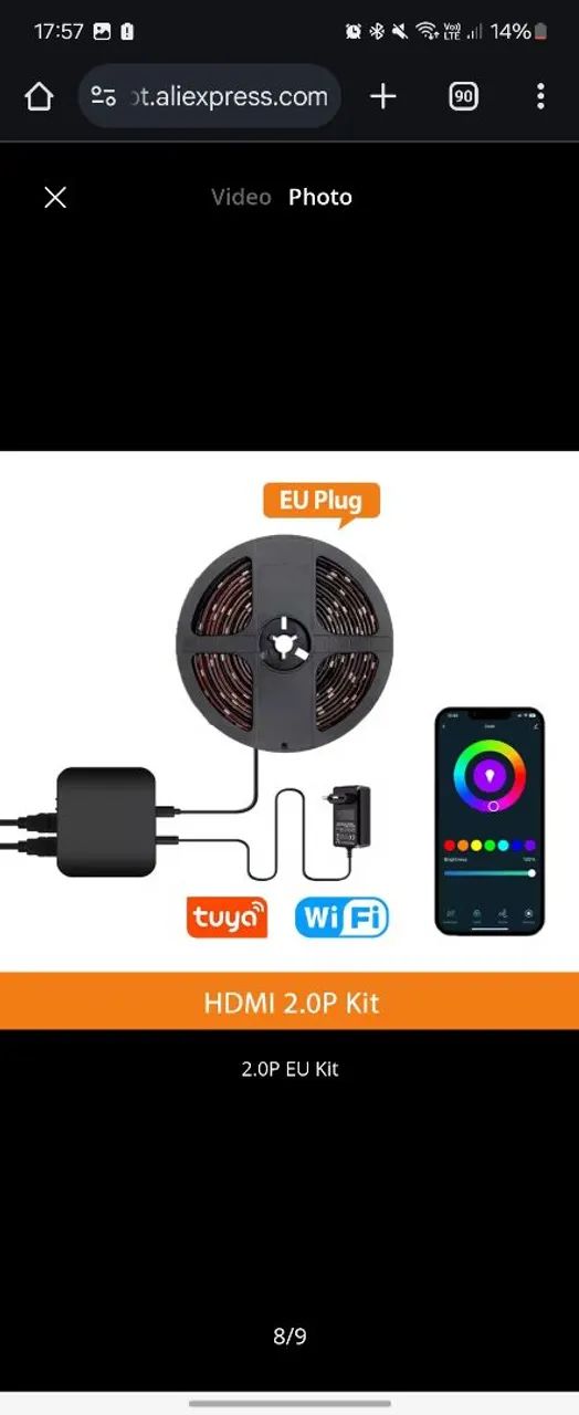 Fita LED para TV com comandos por app Tuya