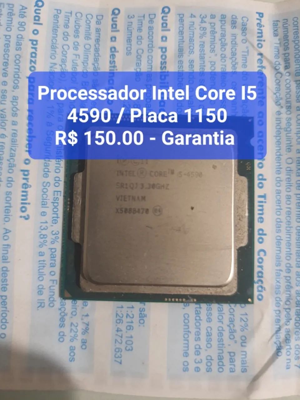 Processador Intel Core I5 4590 - P/Placa Mãe 1150 - Garantia.