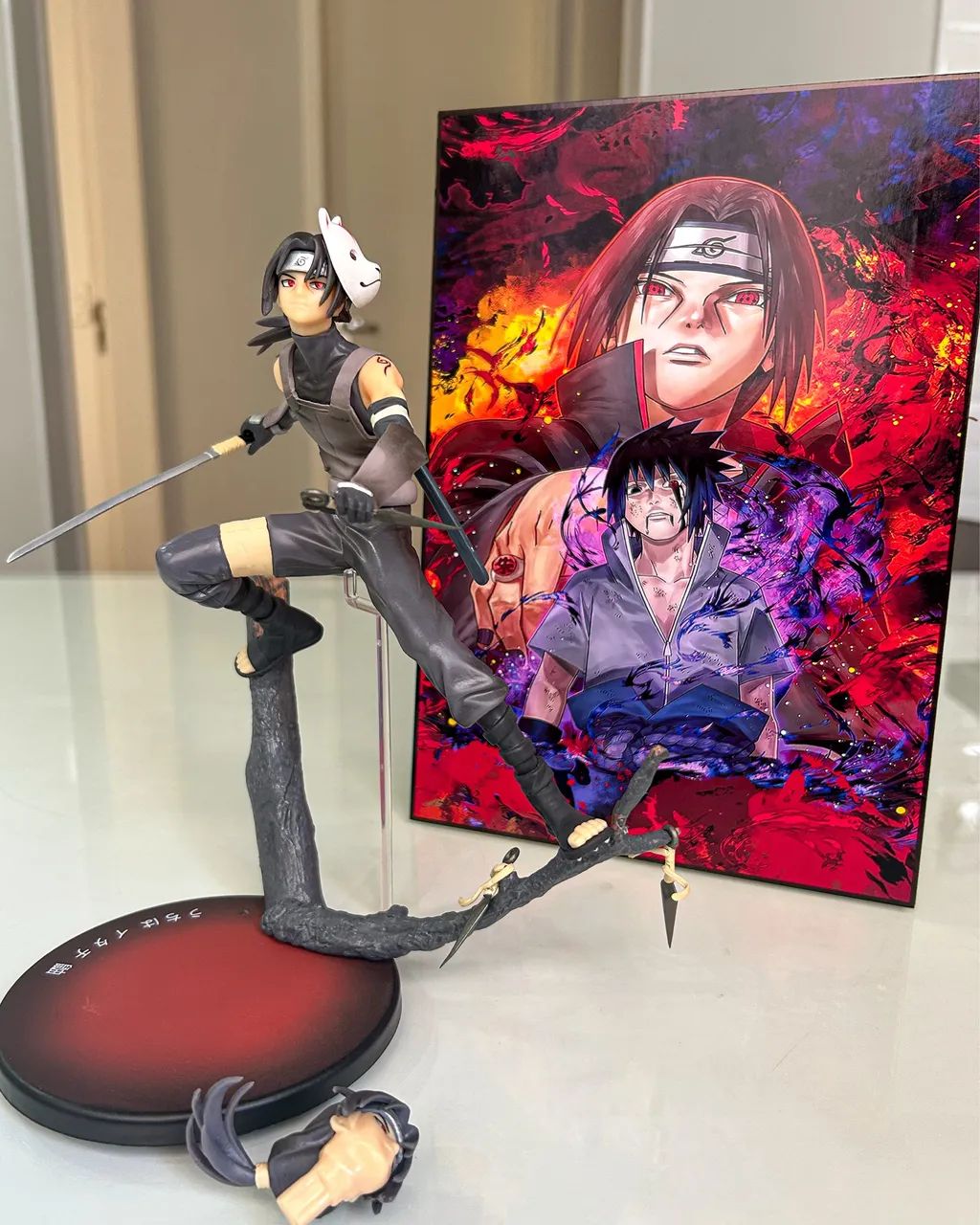 Boneco Itachi Uchiha Anbu + Quadro