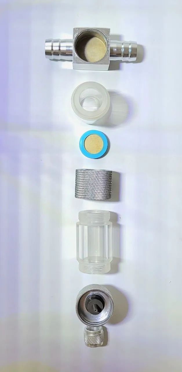 Difusor de CO2 inline em alumínio e acrílico - Foto 2