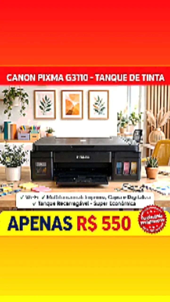 Impressora mult funcional Canon modelo G 3110 Vendo 