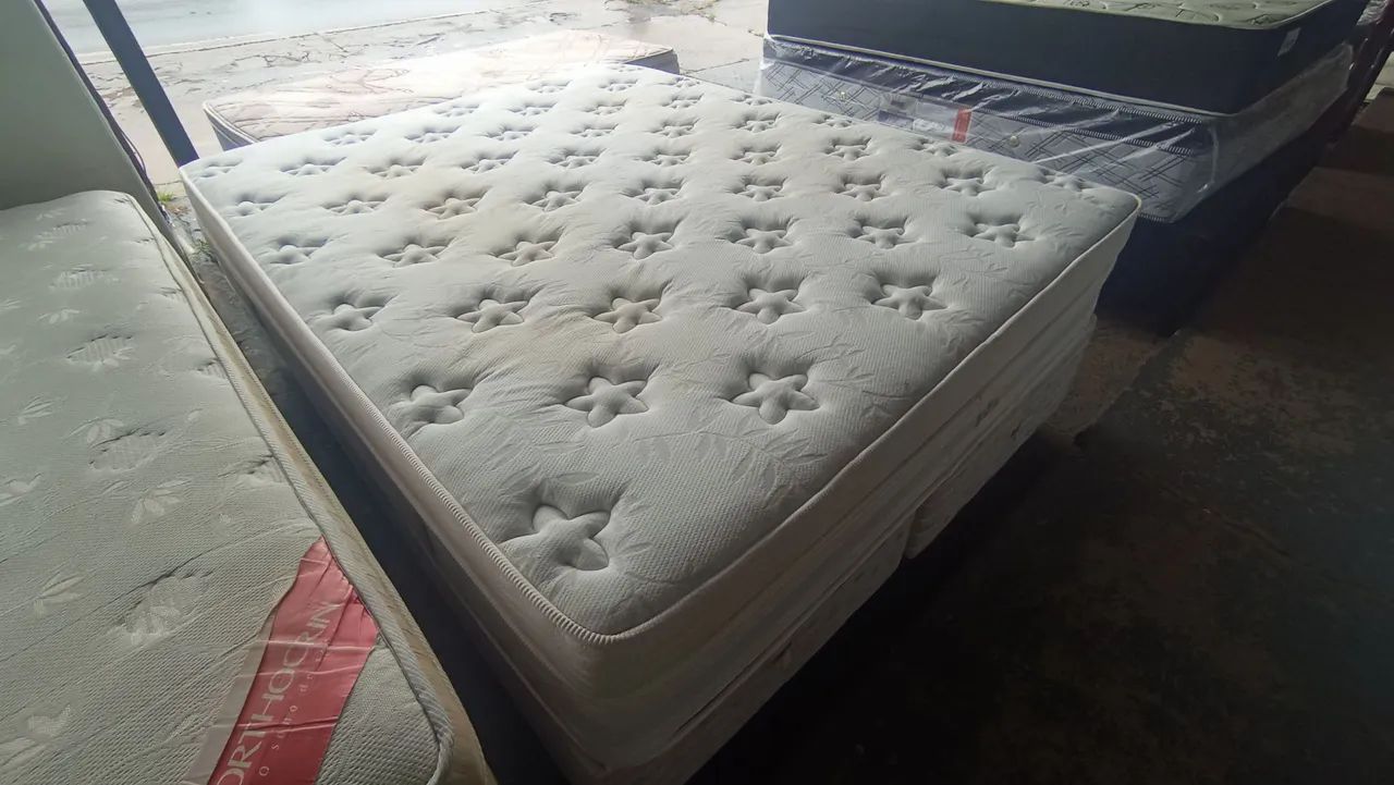 Cama box Queen size Colchão molas ensacandas bambú  - Foto 3