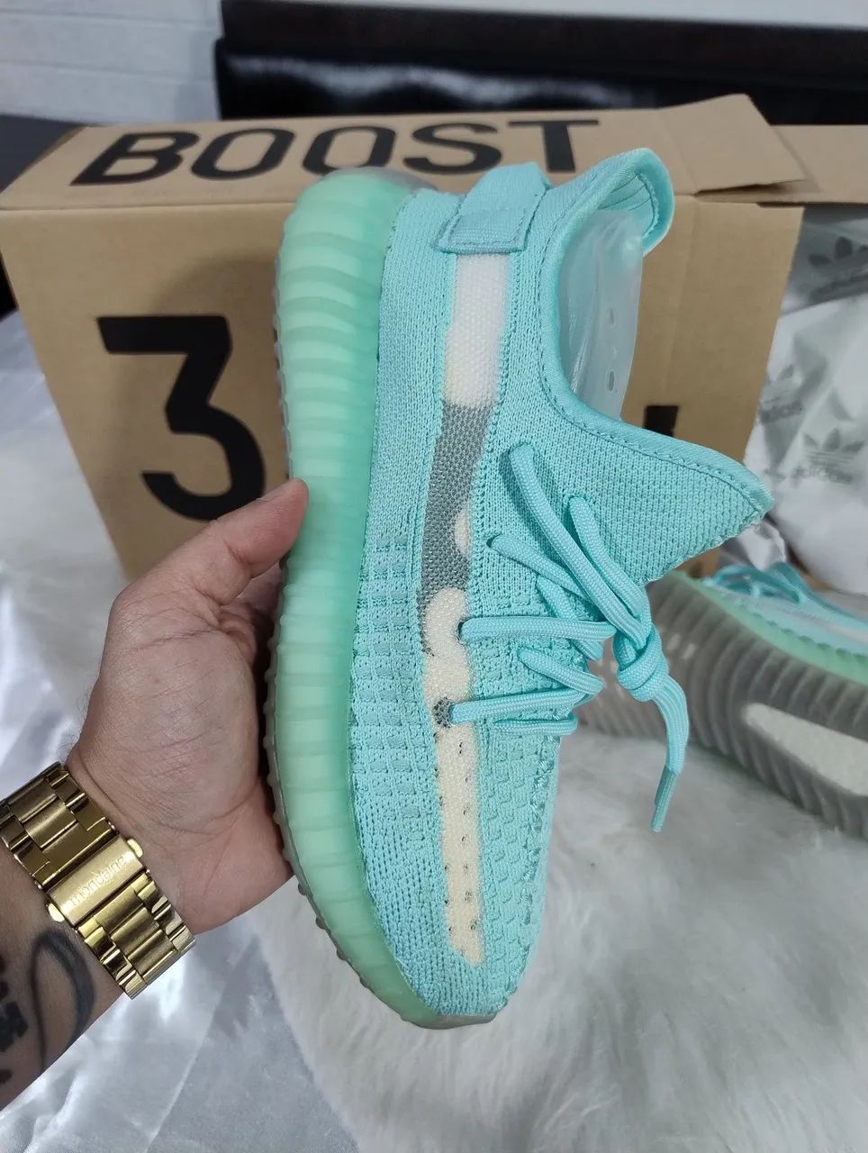 Tênis yezzy boost 37 azul importado  - Foto 2