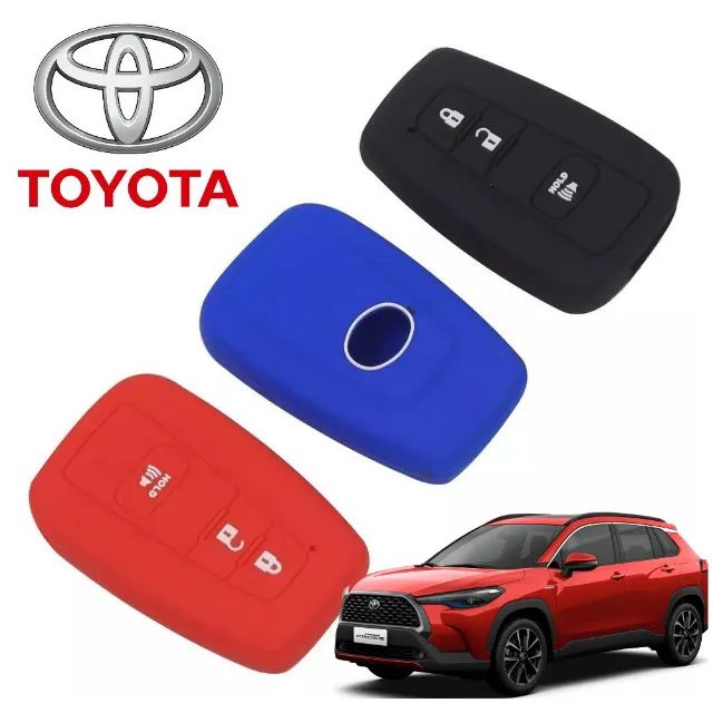 Capa de Chave Carro Toyota Corolla Cross 2020 a 2025 em Silicone Acessório Emborrachado - Foto 5