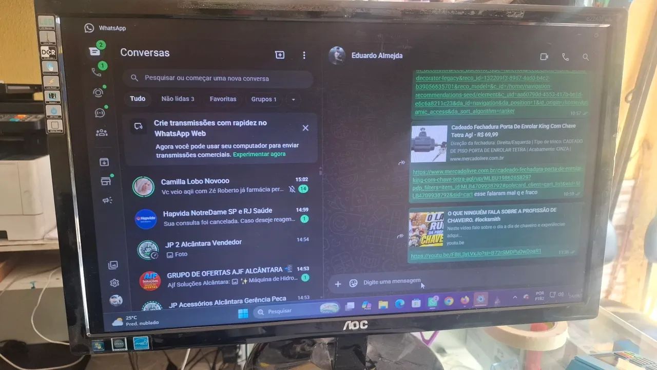 Monitor 20 aoc led ultra slin 