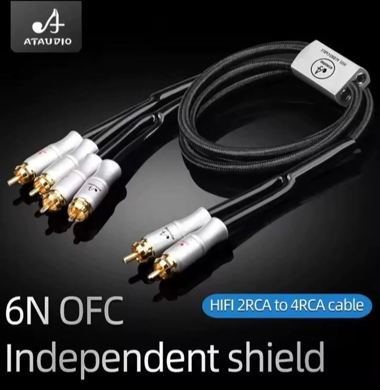 Cabo RCA Y 2 RCA para 4 RCA 6N OFC alta performance  - Foto 2
