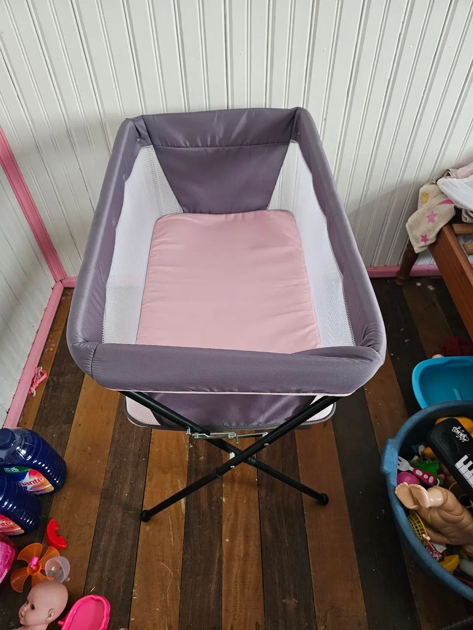 Berço co-leito até 9 kg + ninho redutor de berço Rosa - Foto 5