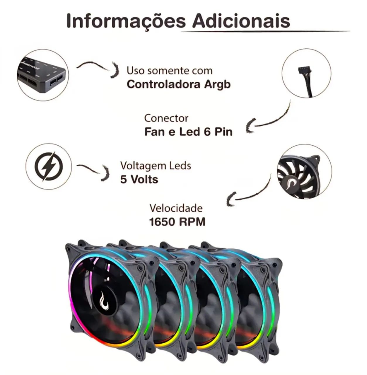 Fans rise mode+ controladora ARGB. - Foto 3