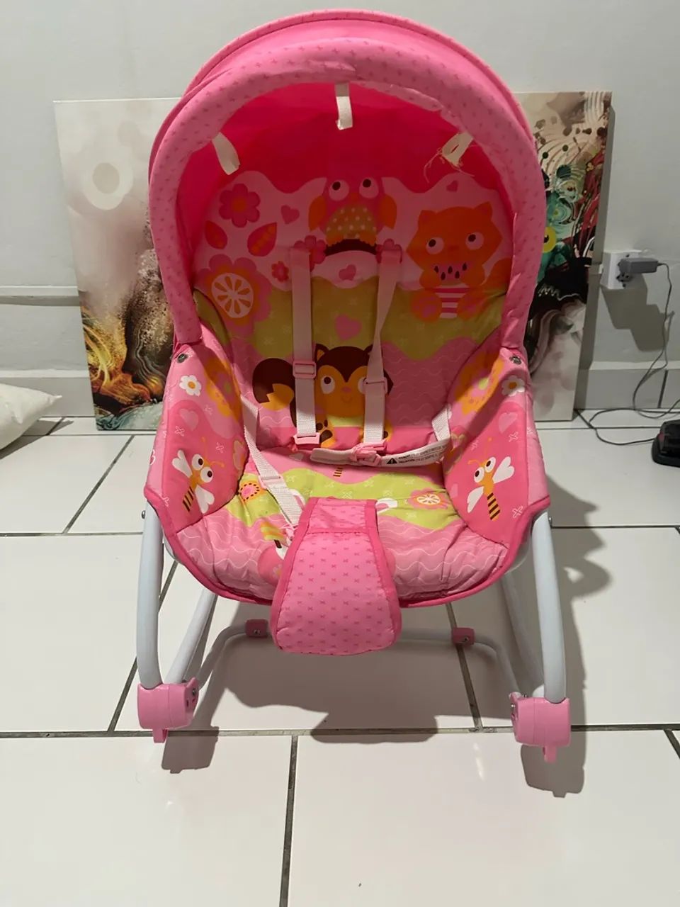 Vendo cadeira de descanso infantil rosa  - Foto 3