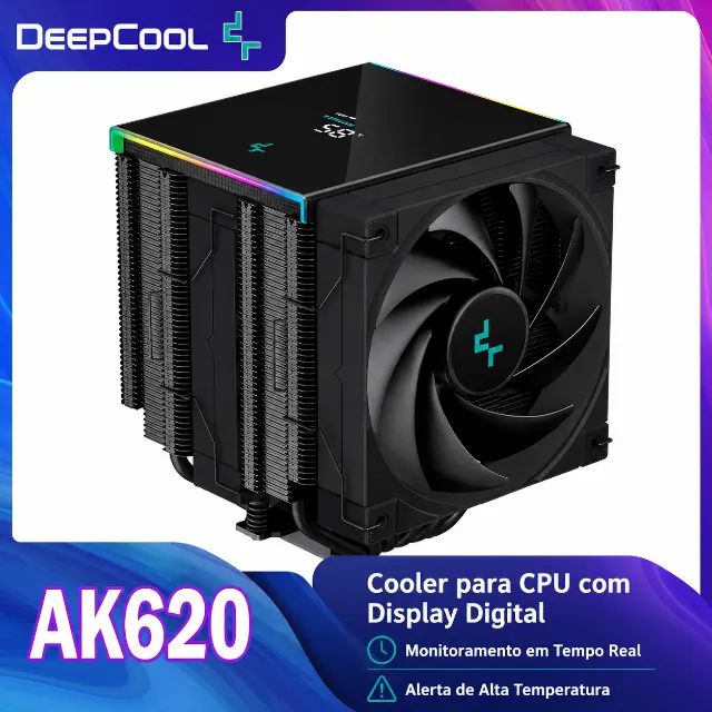 Air Cooler de CPU Deepcool AK620 com Display Digital