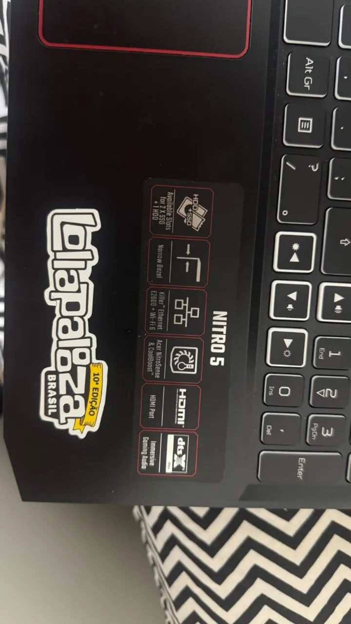 Notebook Acer Nitro 5 - Intel Core i7- 10750H - GTX 1650 - RAM 16GB - SSD 512 GB - Foto 4