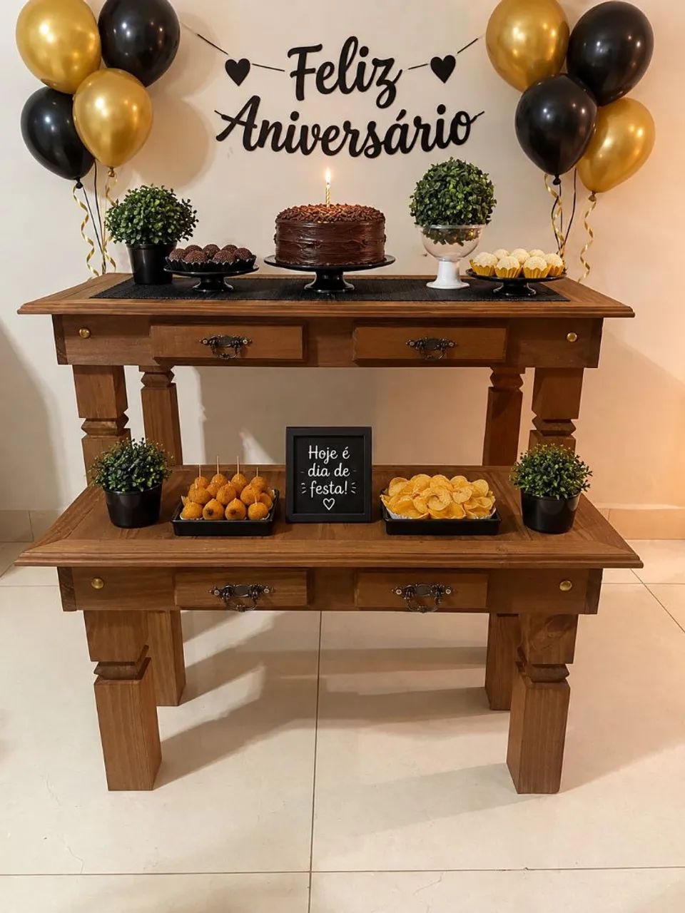 Jogo de mesas rusticas decorativas para festas - Foto 2