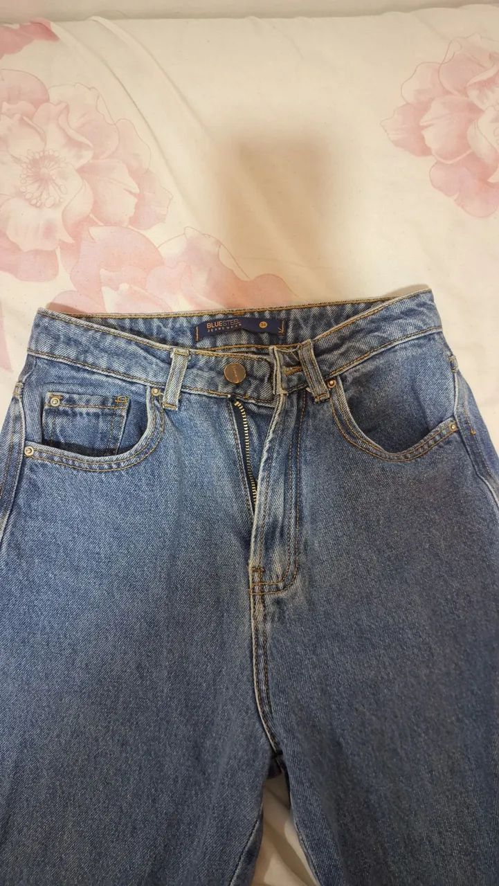 calça jeans mom 34 usada - Foto 3
