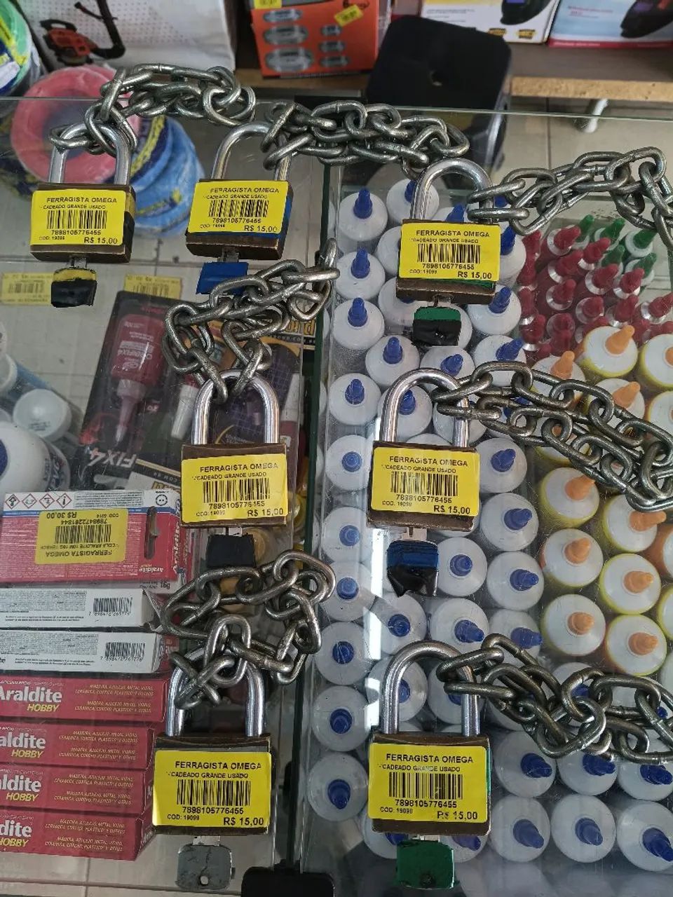 Cadeado G-50 Usado com chave e corrente 